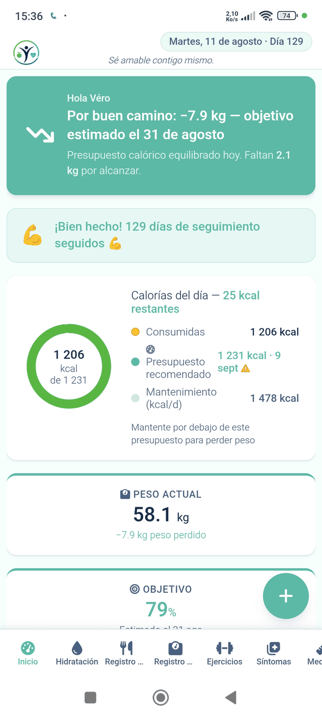 La aplicación JYL Balance en un smartphone