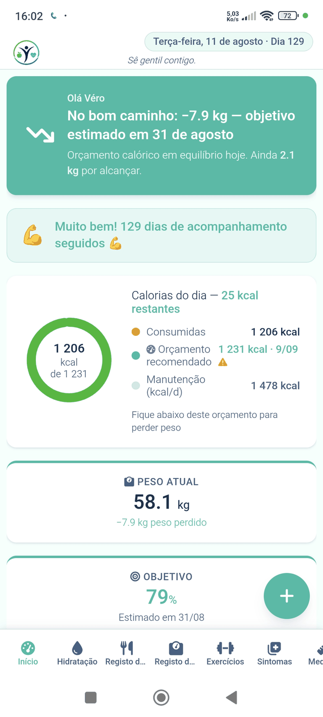 A aplicação JYL Balance num smartphone