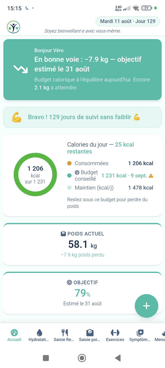 L'application JYL Balance sur smartphone